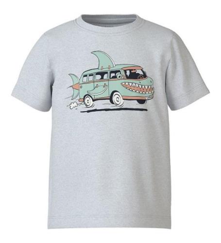 Name It T-shirt - NmmVictor - Light Grey Melange/Shark Buss