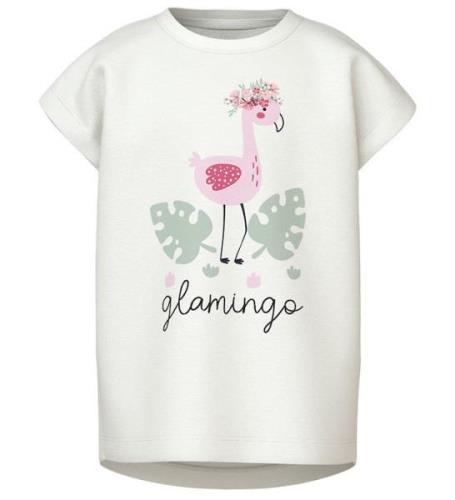 Name It T-shirt - NmfVigea - Bright White/Flamingo