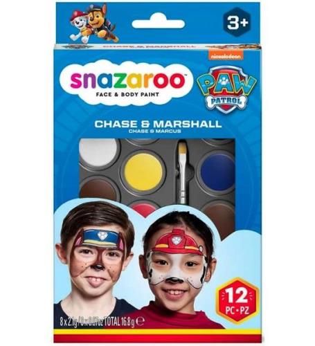 Snazaroo AnsiktsfÃ¤rg - 8 FÃ¤rger - Paw Patrol Chase & Marshall