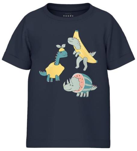 Name It T-shirt - NmmVux - Dark Sapphire/Dinosaurs Med frukt