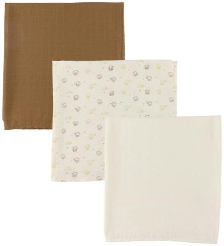 Pippi Muslinfiltar - 3-pack - 70x70 cm - Rostad kokosnÃ¶t