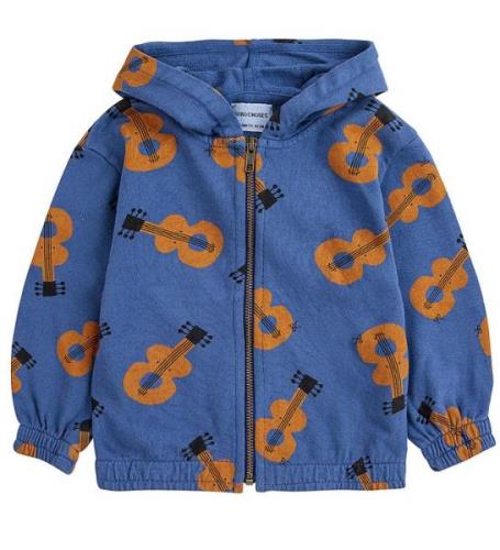 Bobo Choses Sweatcardigan - Marinblå Blue m. Gitarrer