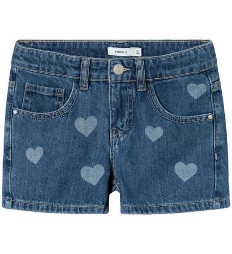 Name It Shorts - NkfRose - Denim Blue m. HjÃ¤rtan