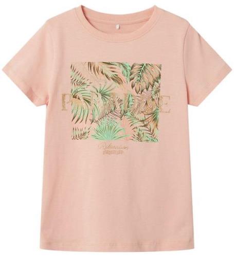 Name It T-shirt - NkfPfarina - Peach Bud m. Tryck