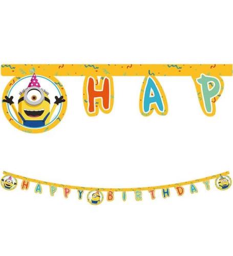 Decorata Party Happy Födelsedag Banner - Minions The Rise Of Gru