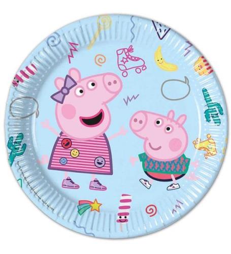 Decorata Party Tallrik - 8-pack - 23 cm - Peppa Pig Messy Play
