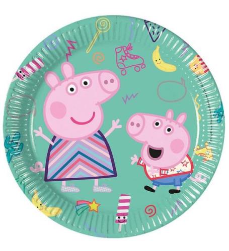 Decorata Party Tallrik - 8-pack - 20 cm - Peppa Pig Messy Play