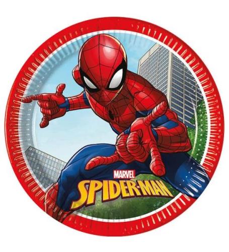 Decorata Party Tallrik - 8-pack - 20 cm - Spider-Man Brottsbekäm