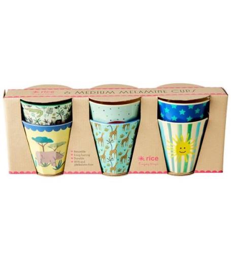 Rice Koppar - Melamin - 6 st. - 250 ml - Multi/Funky Prints