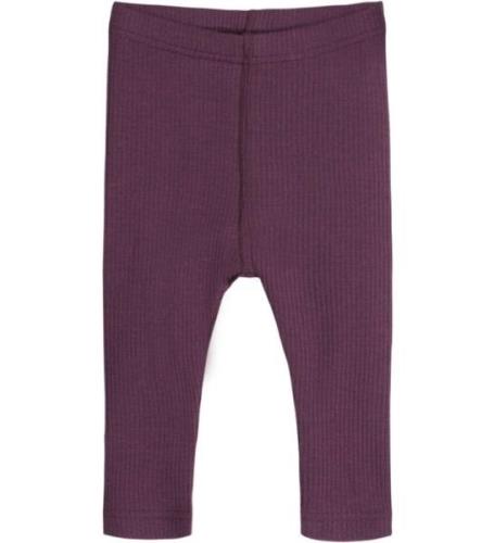 Hust and Claire Leggings - Rib - Ull - Lee - Plum Wine