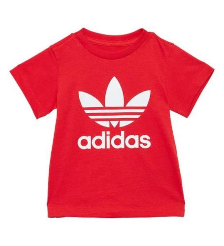 adidas Originals T-shirt - Trefoil - RÃ¶d/Vit