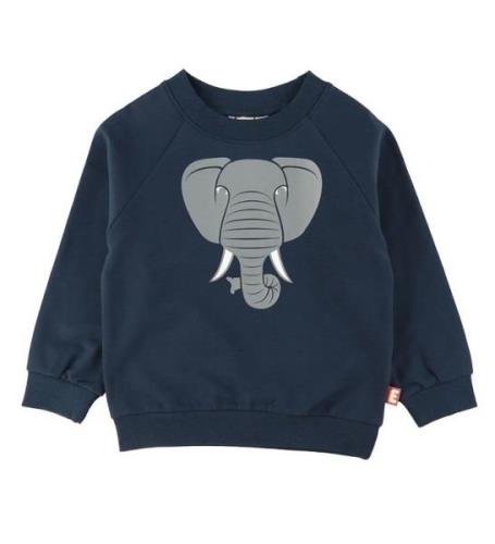 DJUR Sweatshirt - DJURBelg - MarinblÃ¥ m. Elefant