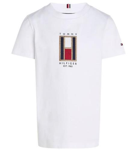 Tommy Hilfiger T-shirt - Flagga Broderad - Vit