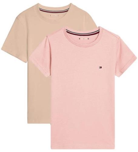 Tommy Hilfiger T-shirts - 2-pack - Soft Rose/Balanserad Beige