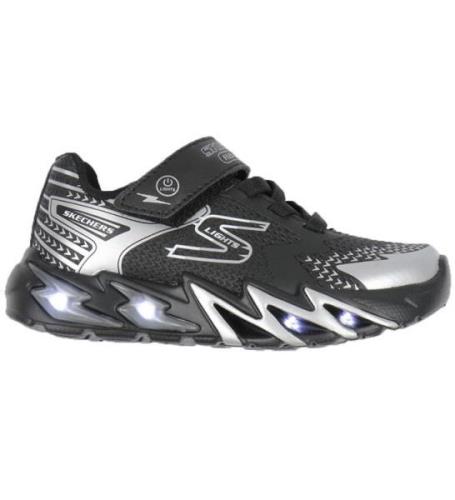 Skechers Skor m. Ljus - Flex-Glow Bult - Black/Silver