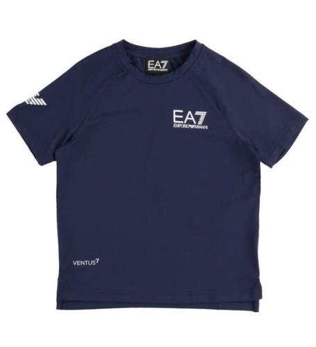 EA7 T-shirt - MarinblÃ¥ m. Vit