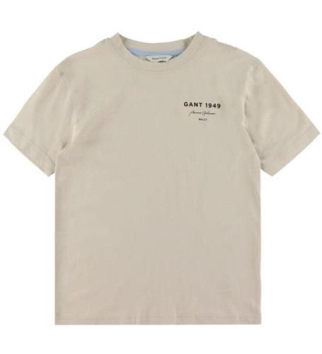 GANT T-shirt - Grafiskt skript - Soft Havre