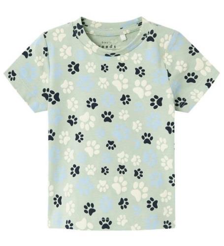 Name It T-shirt - NbmVroels - Silt Green m. Paws