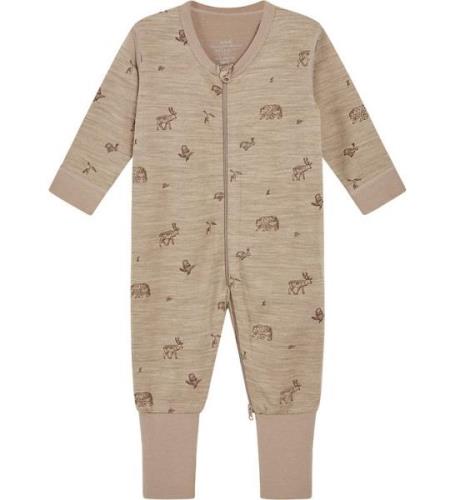 Hust and Claire Onesie - Ull/Bambu - Manu - Biscuit Melange M