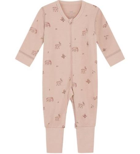 Hust and Claire Onesie - Ull/Bambu - Manu - Rose Cloud m. Djur