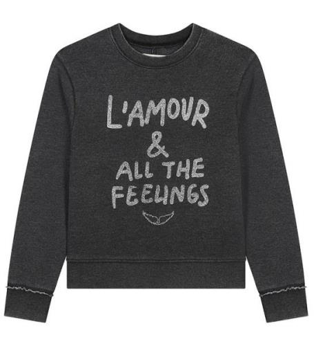 Zadig & Voltaire Sweatshirt - Svart/Silver m. Text