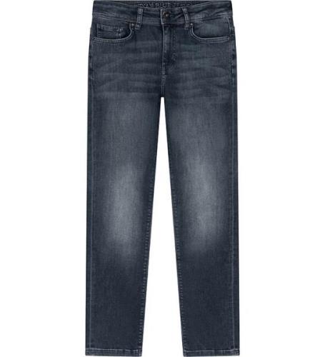 Indisk Blue Jeans Byxor - Bred Straight Fit - Dark Grey Denim