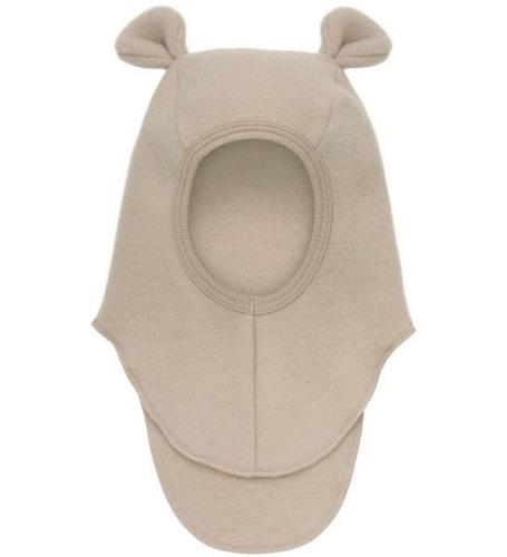 Huttelihut Balaclava - Ullfleece - Enkel - Camel Melange m. Ã?ra