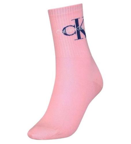 Calvin Klein Strumpor - Rib - Rosa m. Logo