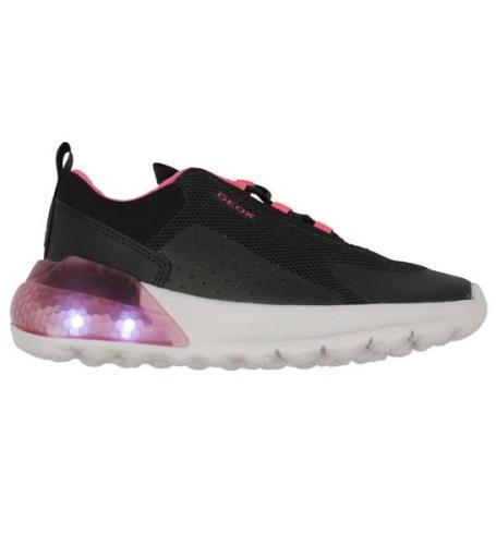 Geox Skor m. Ljus - Activart - Black/Fluo Fuchsia