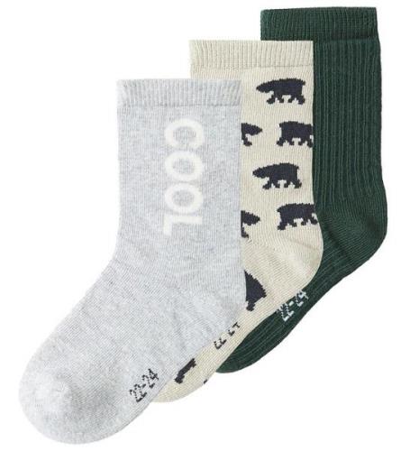 Name It Strumpor - NmmKosy - 3-pack - Pure Cashmere/Grey Melange