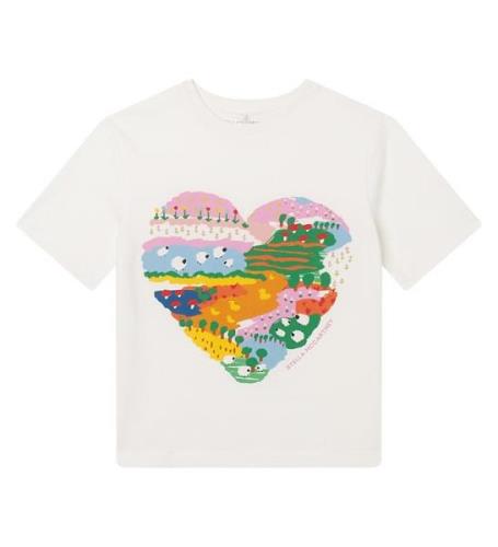 Stella McCartney Kids T-shirt - Ivory m. HjÃ¤rta