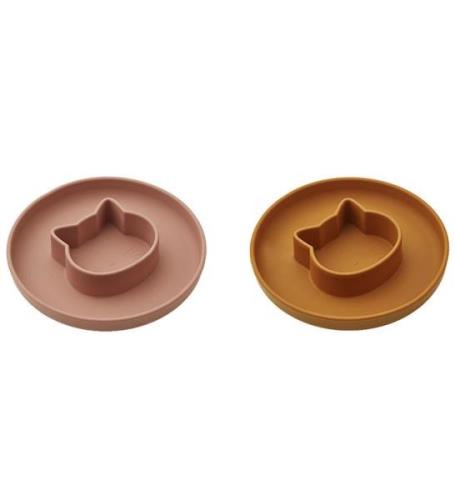 Liewood Tallrik - CAT - 2-pack - Silikon - Dark Rose/Mustard M