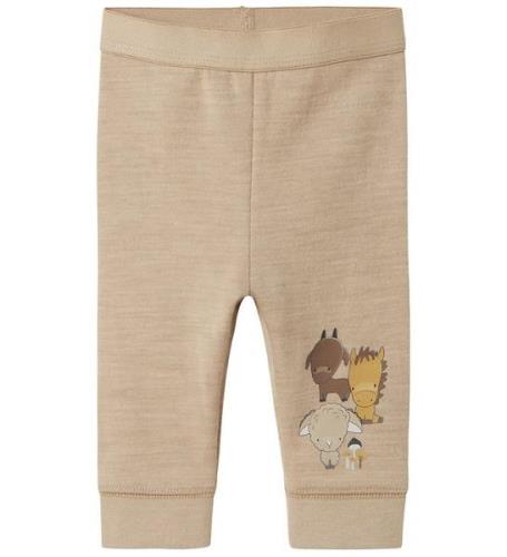 Name It Leggings - Ull/Bomull - NbnWup - Pure Cashmere