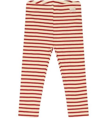 Petit Piao Leggings - Rib - Modal - Chili Pepper/Dark Off White