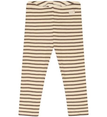 Petit Piao Leggings - Rib - Modal - Chocolate Brown/Dark Off Whi