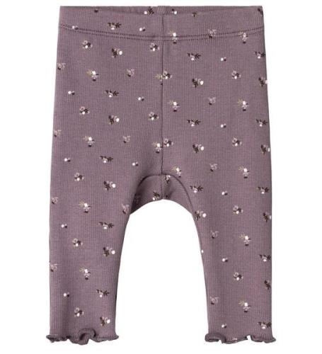 Name It Leggings - Rib - NbfOlinne - Arctic Tofs m. Blommor