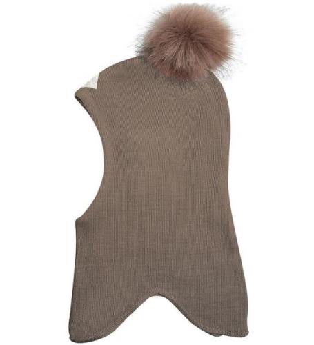 Racing Kids Balaclava - Ull/Bomull - Dubbel - Brown Birch Bark