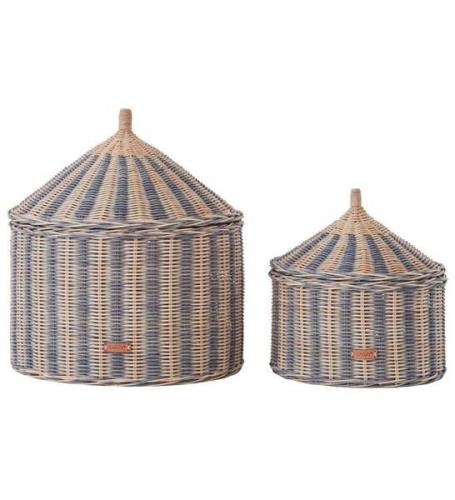 OYOY FÃ¶rvaringskorgar - 2-pack - 50/36 cm - Cirkus - BlÃ¥