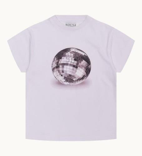 Hound T-shirt - Beskuren - Vit m. Discoboll