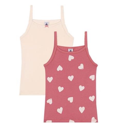 Petit Bateau Linne - 2-pack - Rosa/Creme