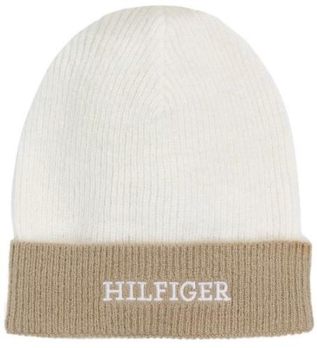 Tommy Hilfiger Mössa - Stickad - Monotyp Beanie - Forntida White