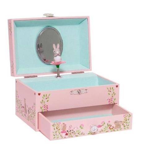 Petit Monkey Smyckeskrin m. Musik - 9x15x10 cm - Woodland - Rosa