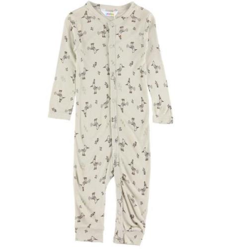 Joha Onesie - Bambu - Beige m. FÃ¥glar