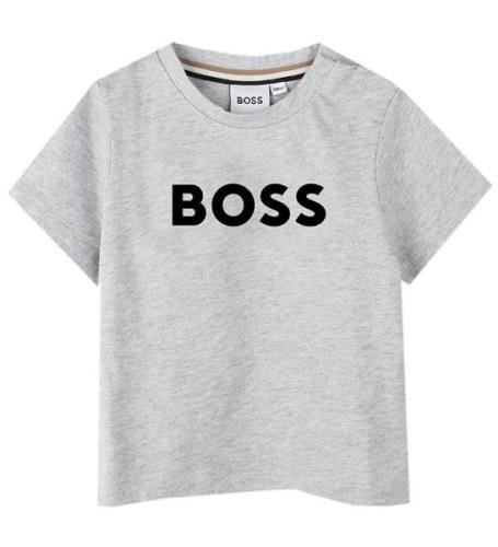 BOSS T-shirt - GrÃ¥melerad m. Svart