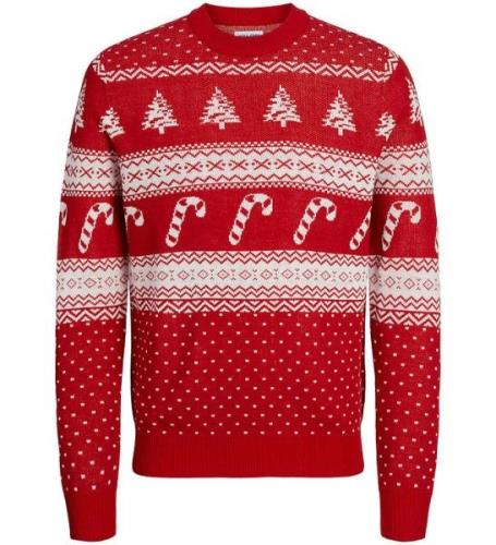 Jack & Jones Tröja - JjXmas - Stickad - Scarlet Sage w. Cloud Da