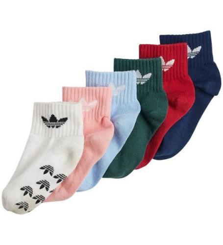 adidas Originals Strumpor - 6-pack - BlÃ¥/GrÃ¶n/Vit/Rosa