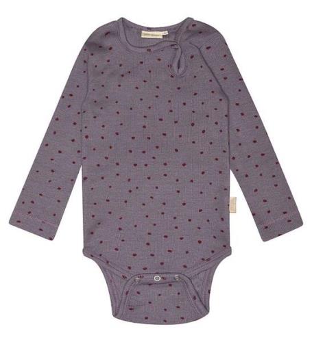 Petit Piao Body L/æ - Rib - Modal - Dusty Violet Dot