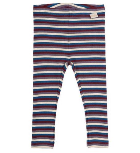 Petit Piao Leggings - Rib - Modal - Dark Cherry Multi Stripe