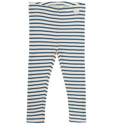 Petit Piao Leggings - Rib - Modal - Deep Kobolt/Dark Off White