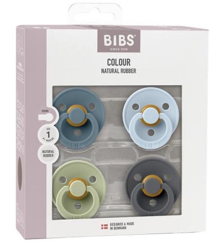 BIBS Colour Nappar - Stl. 2 - 4-pack - Rund - Baby Blue Mix